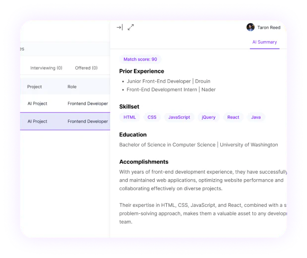 AI powered matching