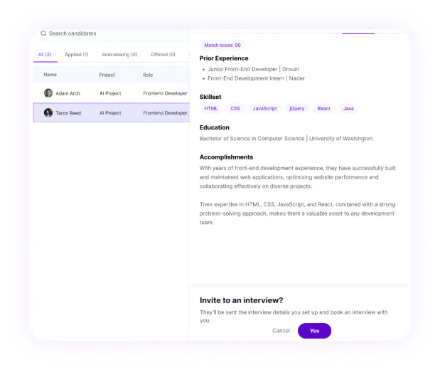 Manage interns